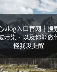 拆解糖心vlog入口官网｜搜索结果为什么会被污染 · 以及你能做什么，别怪我没提醒